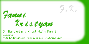 fanni kristyan business card